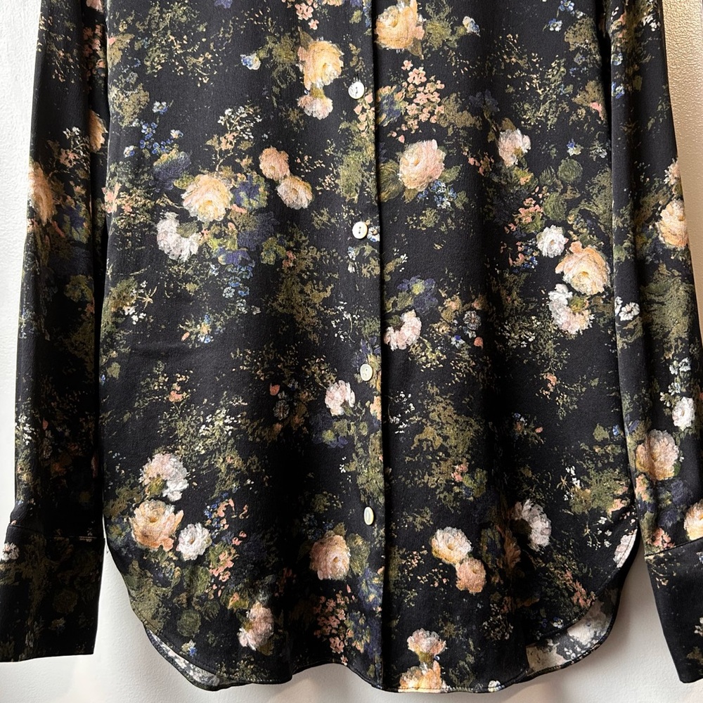 New VINCE 100% Silk Rose Field Blouse - Picture 4 of 11
